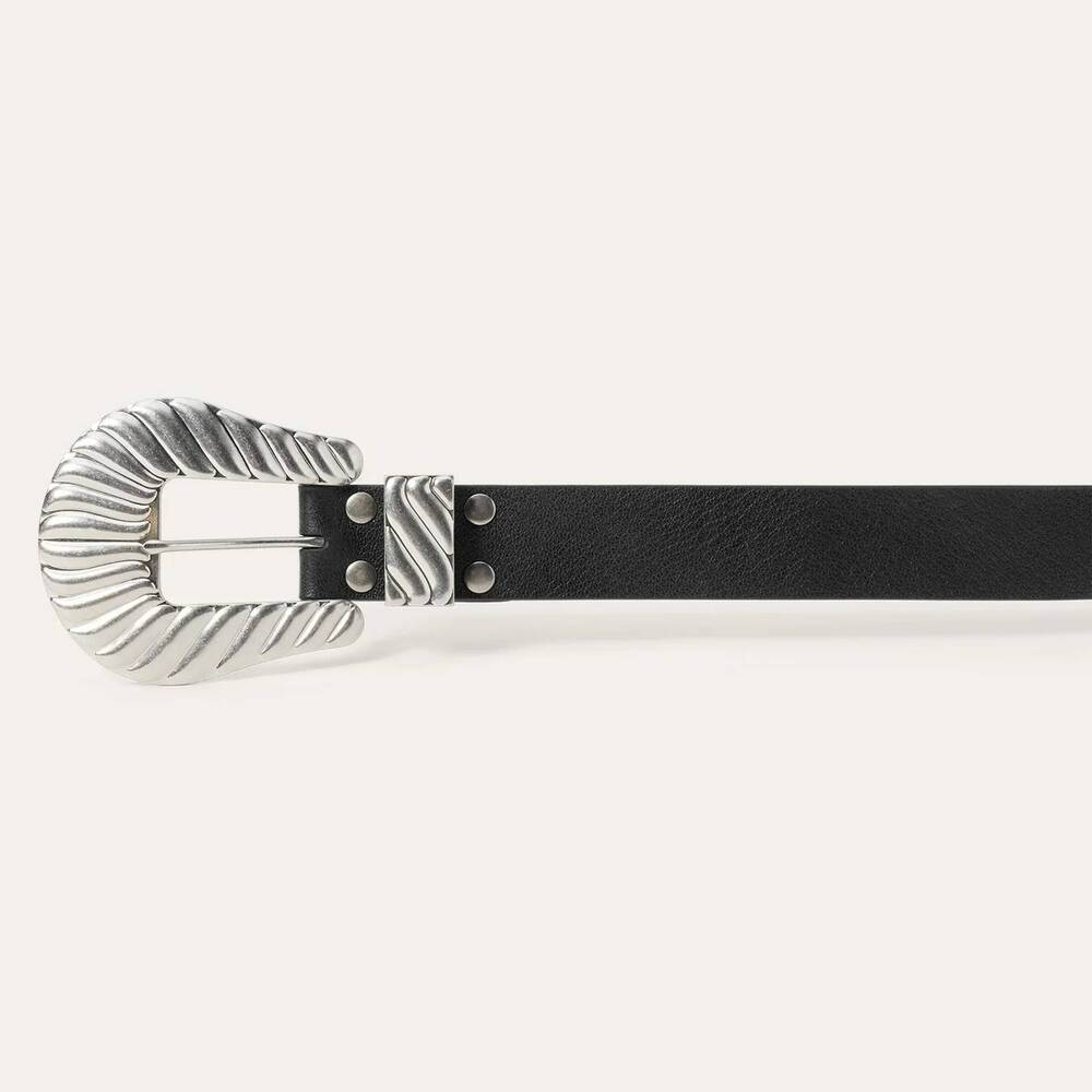 NEW THE GREAT. the big buckle belt in black with silver - Picture 5 of 8